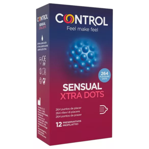 Control - extra pontozott óvszer (12 db)