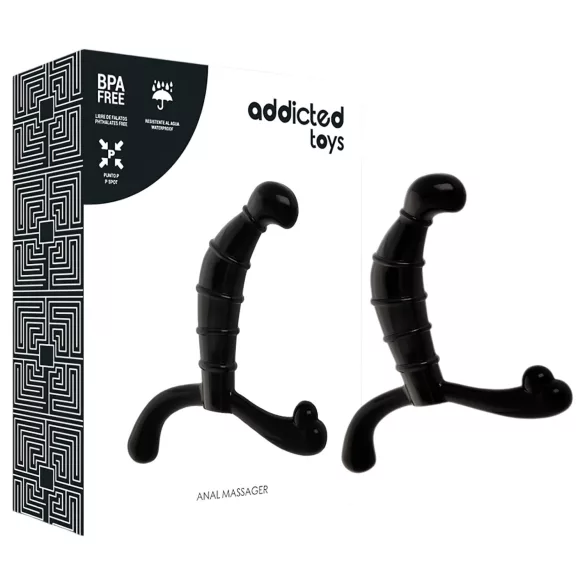 Addicted Toys - prosztata- és gátmasszírozó (fekete) - 11,3 cm