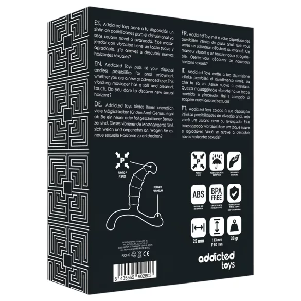 Addicted Toys - prosztata- és gátmasszírozó (fekete) - 11,3 cm
