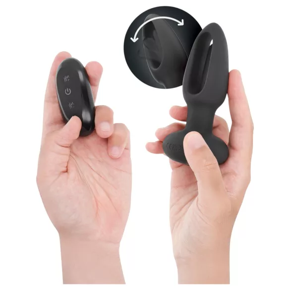 Addicted Toys - mozgó nyelves análvibrátor (fekete)