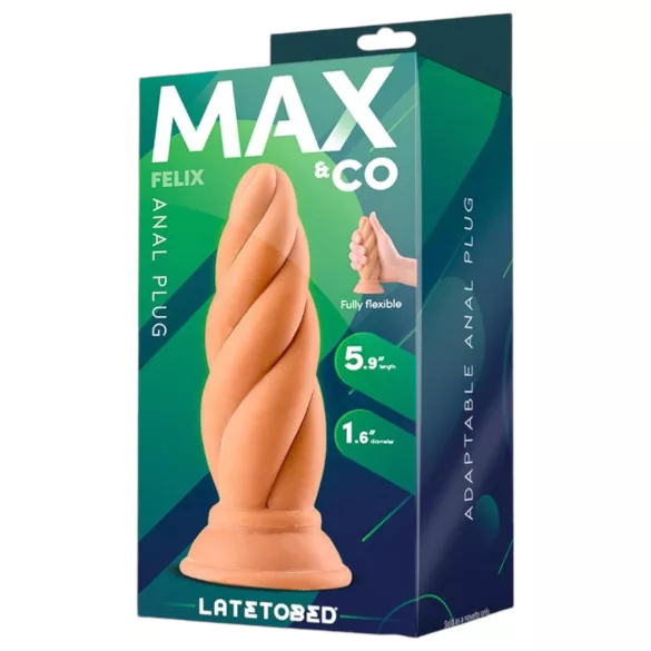 Max & Co Felix - csavaros anál plug - 15cm (natúr)
