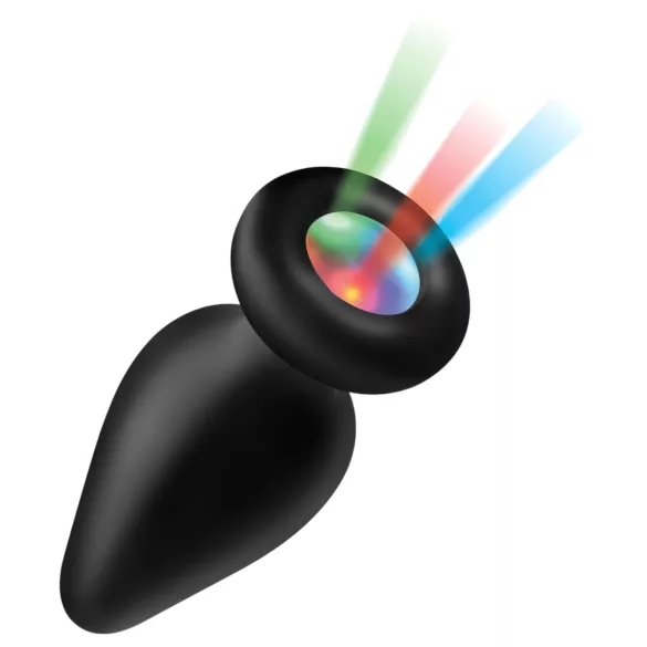 Booty Sparks - szilikon világító butt plug (fekete)