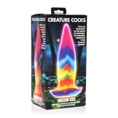   Creature Cocks Tongue - világító szilikon dildó - 21cm (szivárvány)