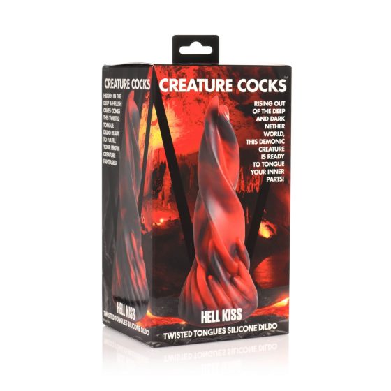 Creature Cocks Hell Kiss - csavart szilikon dildó - 19cm (piros)