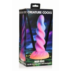   Creature Cocks Moon Rider - világító unikornis dildó (lila-pink)