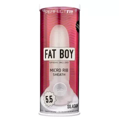 Fat Boy Micro Ribbed - péniszköpeny (15cm) - fehér