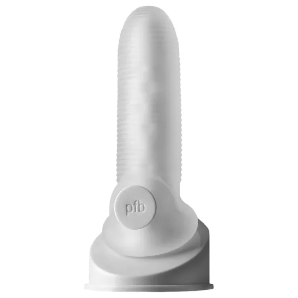 Fat Boy Micro Ribbed - péniszköpeny (15cm) - fehér