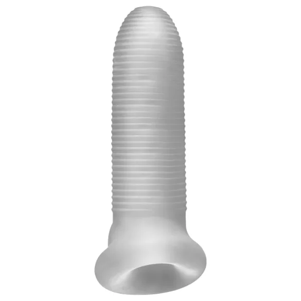 Fat Boy Micro Ribbed - péniszköpeny (15cm) - fehér