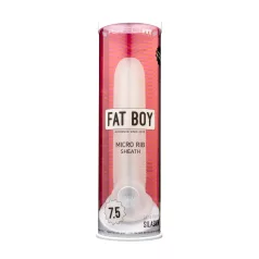 Fat Boy Micro Ribbed - péniszköpeny (19cm) - fehér