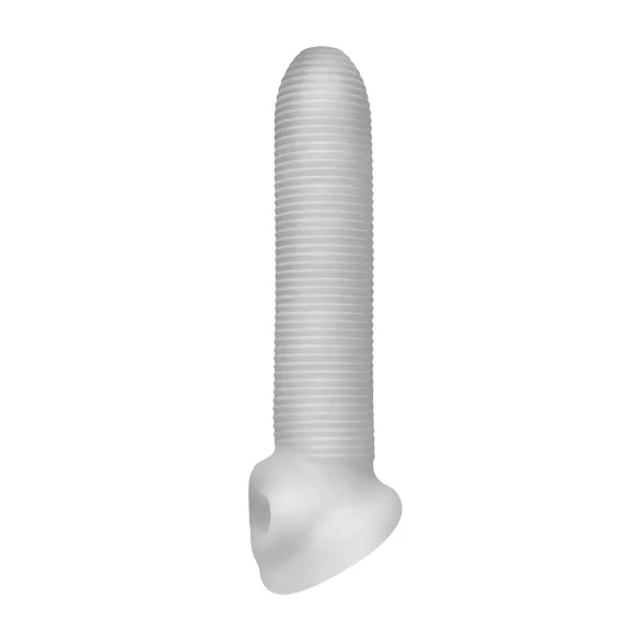 Fat Boy Micro Ribbed - péniszköpeny (19cm) - fehér