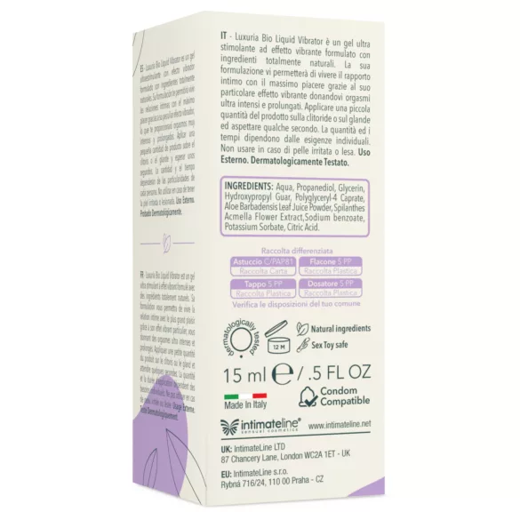 Intimateline Luxuria BIO - folyékony vibrátor gél nőknek (15ml)