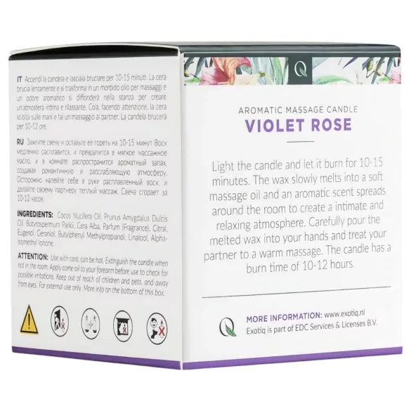 Exotiq Violet Rose - masszázsgyertya (60g)