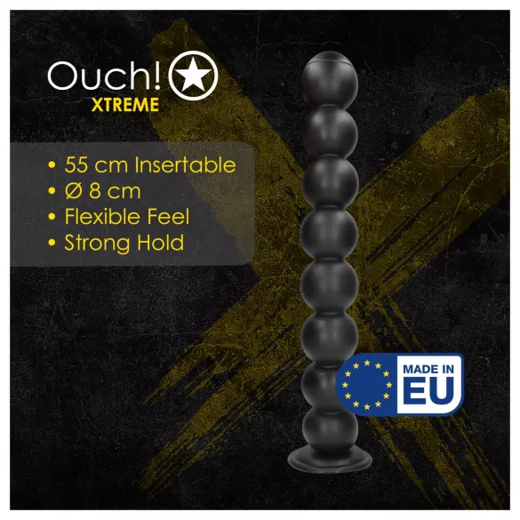 Ouch! Balls of Lust - óriás anál gyöngysor (fekete) - 55 cm
