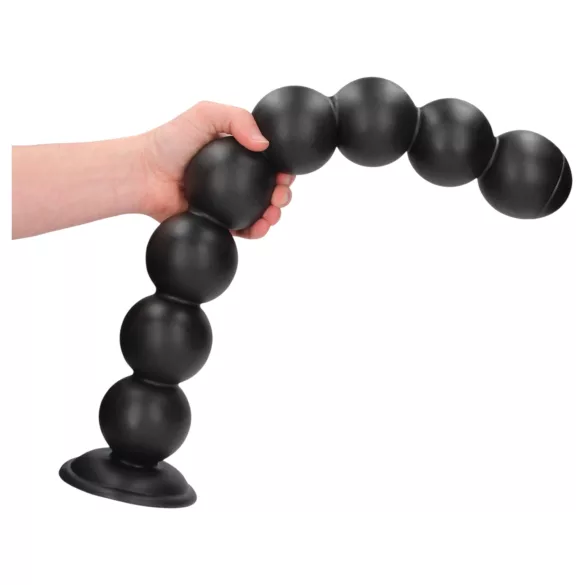 Ouch! Balls of Lust - óriás anál gyöngysor (fekete) - 55 cm