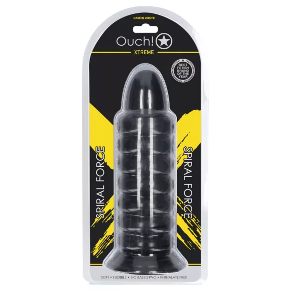 Ouch! Spiral Force - csavart anál plug (fekete) - 23,5 cm