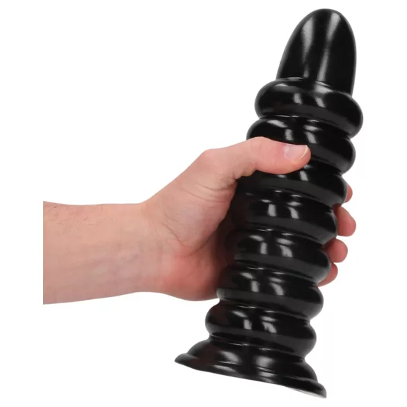 Ouch! Spiral Force - csavart anál plug (fekete) - 23,5 cm