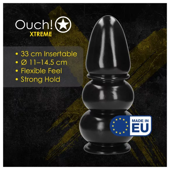 Ouch! Ultra Collosus - extra méretű anál plug (fekete) - 33 cm