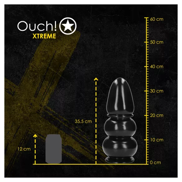Ouch! Ultra Collosus - extra méretű anál plug (fekete) - 33 cm