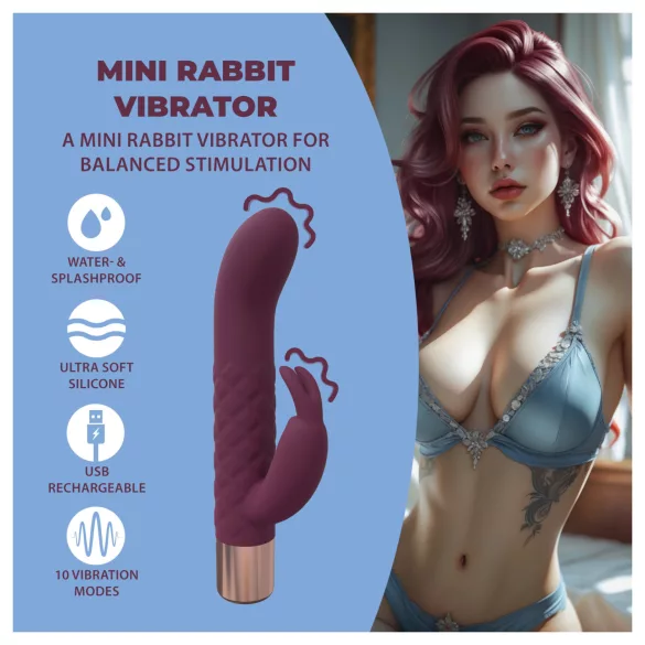 Loveline - mini nyuszis, csiklókaros vibrátor (piros)