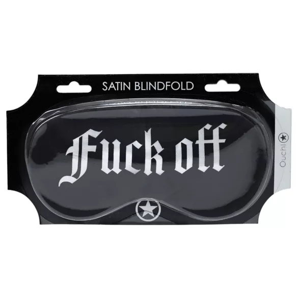 Ouch! - Fuck Off" feliratos szatén szemmaszk (fekete)"
