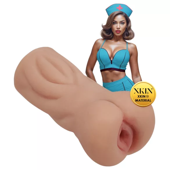 XKIN Naughty Nurse Trixie - élethű műpunci maszturbátor (natúr)
