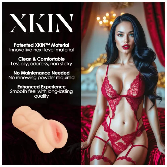 XKIN Seduction Tatiana - élethű műpunci maszturbátor (natúr)