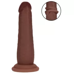   RealRock - dupla sűrűségű élethű dildó (barna) - 15,5 cm
