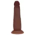 RealRock - dupla sűrűségű élethű dildó (barna) - 15,5 cm