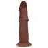 RealRock - dupla sűrűségű élethű dildó (barna) - 15,5 cm