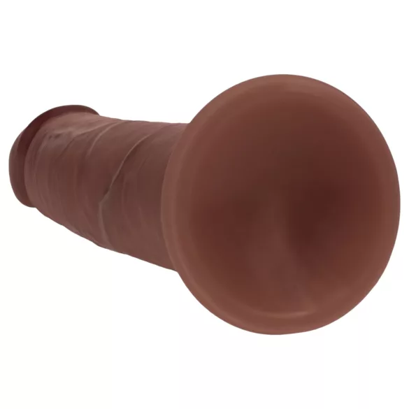 RealRock - dupla sűrűségű élethű dildó (barna) - 15,5 cm