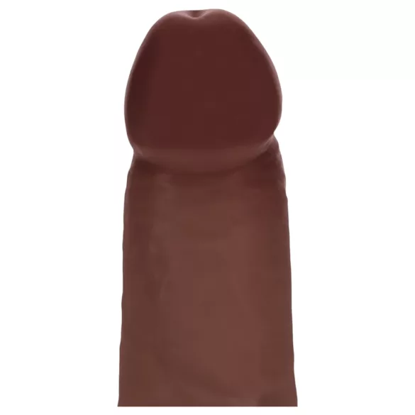 RealRock - dupla sűrűségű élethű dildó (barna) - 15,5 cm