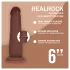 RealRock - dupla sűrűségű élethű dildó (barna) - 15,5 cm