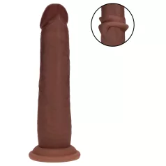   RealRock - dupla sűrűségű élethű dildó (barna) - 18,5 cm