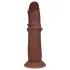RealRock - dupla sűrűségű élethű dildó (barna) - 18,5 cm