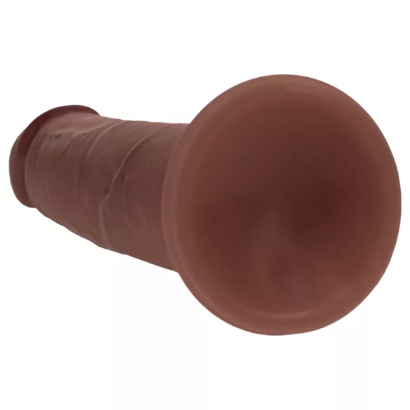 RealRock - dupla sűrűségű élethű dildó (barna) - 18,5 cm