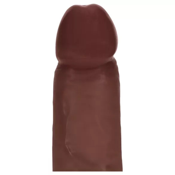 RealRock - dupla sűrűségű élethű dildó (barna) - 18,5 cm