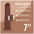 RealRock - dupla sűrűségű élethű dildó (barna) - 18,5 cm