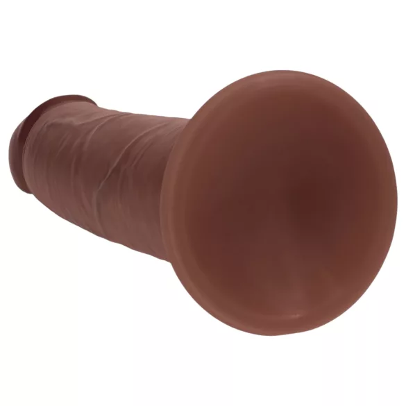 RealRock - dupla sűrűségű élethű dildó (barna) - 20,5 cm
