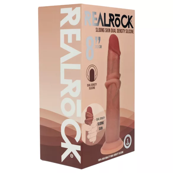 RealRock - dupla sűrűségű élethű dildó (napbarnított) - 20,5 cm