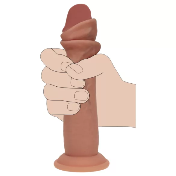 RealRock - dupla sűrűségű élethű dildó (napbarnított) - 20,5 cm