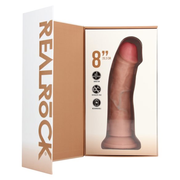 RealRock - tapadókorongos vibrátor - natúr (20,5cm)