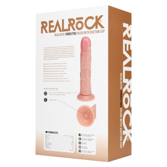 RealRock - tapadókorongos vibrátor - natúr (20,5cm)