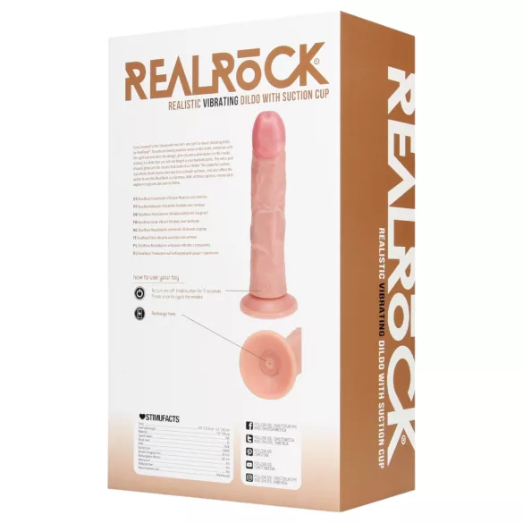 RealRock - tapadókorongos vibrátor - natúr (20,5cm)