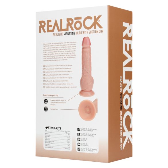 RealRock - tapadókorongos vibrátor - natúr (18cm)