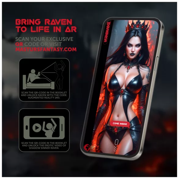 Masturs Raven - szopó-rezgő AR maszturbátor (fekete)