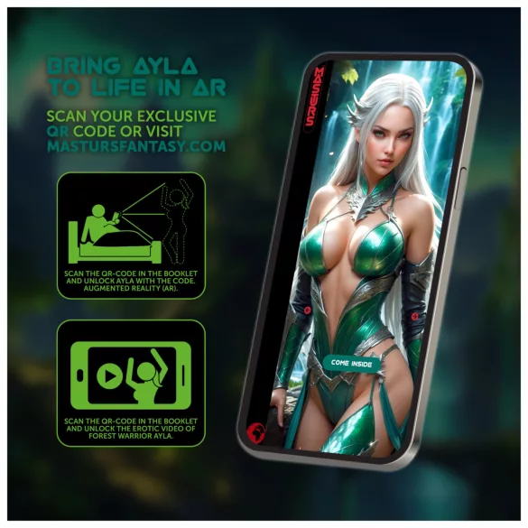 Masturs Ayla - nyögő szívó-rezgő AR maszturbátor (zöld)