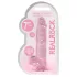 RealRock - átlátszó élethű dildó - pink (17cm)