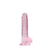 RealRock - átlátszó élethű dildó - pink (17cm)