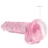 RealRock - átlátszó élethű dildó - pink (17cm)
