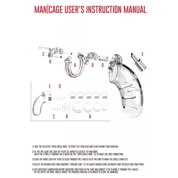 ManCage - Model 13 péniszketrec (átlátszó) - 6,5 cm